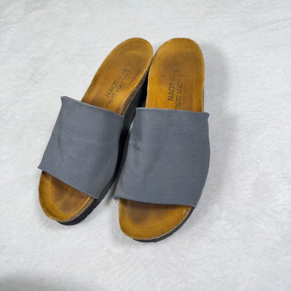 Naot Tampa Sandals Women's US 7 Slate Gray Cork Open Toe Wedge Slip On Slides - Picture 3 of 8